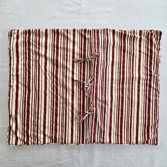 Bloomingdales Pillow Sham Red Cream Cotton Floral Toile Quilted Country Cottage - Picture 4 of 12